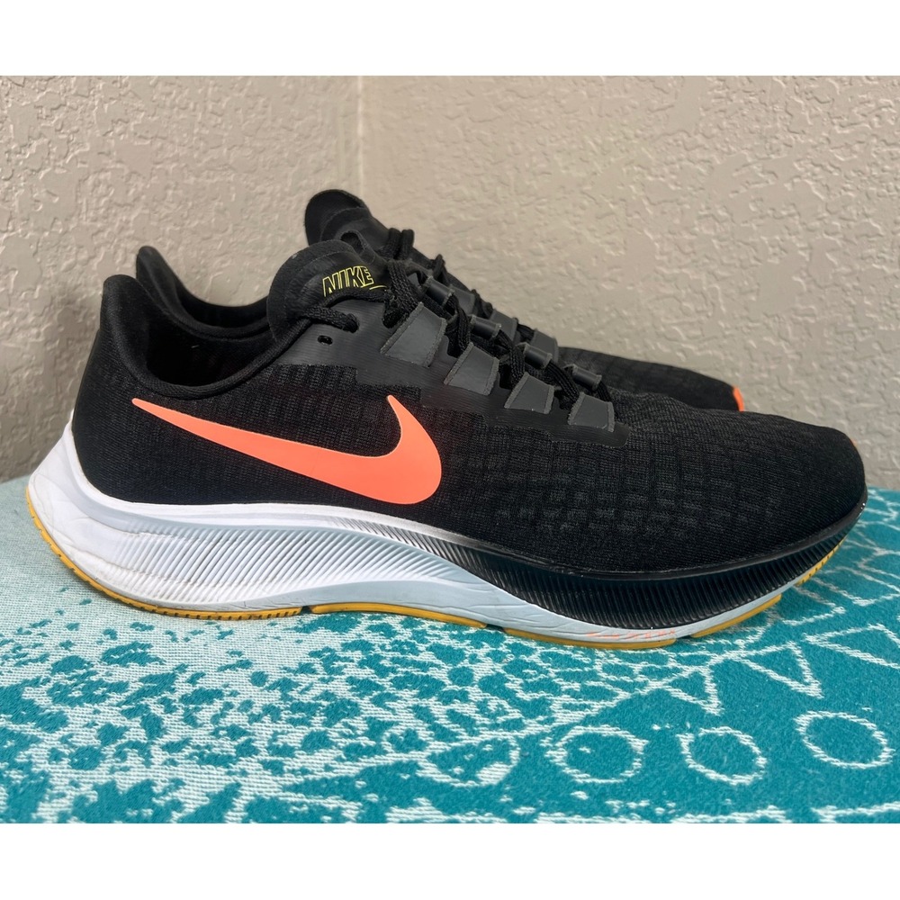 Nike Air Zoom Pegasus 37 Mens Running Shoes Black Orange BQ9646-010 Size 11